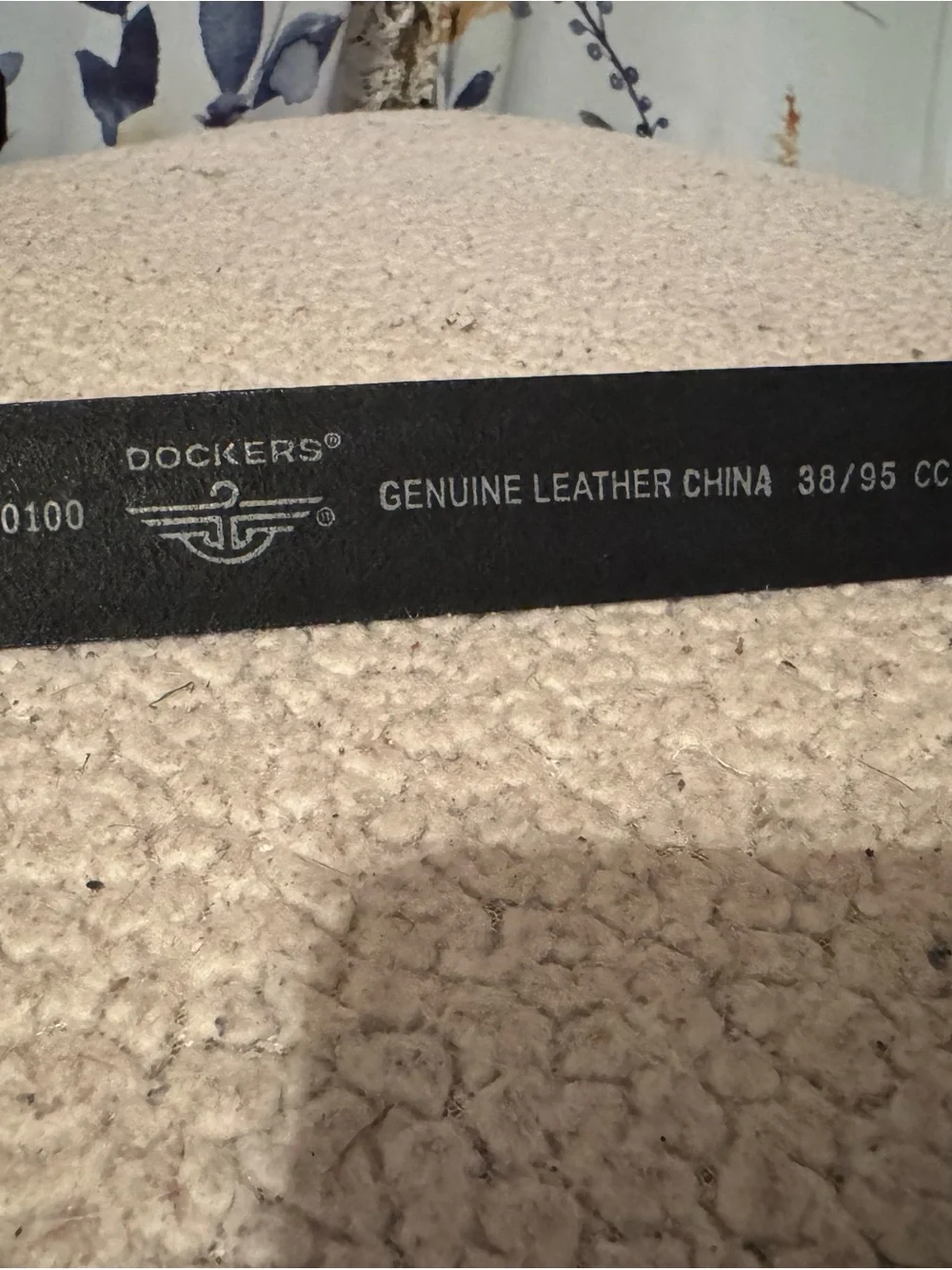 Dockers Black Leather Belt with Silver Buckle Size 38